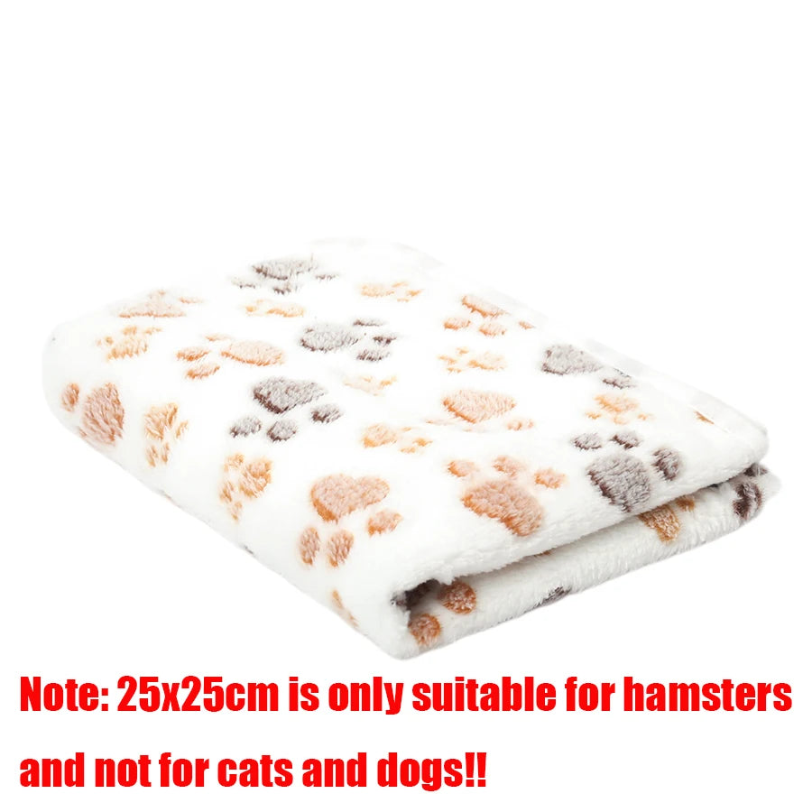 Soft Coral Fleece Paw Print Blanket