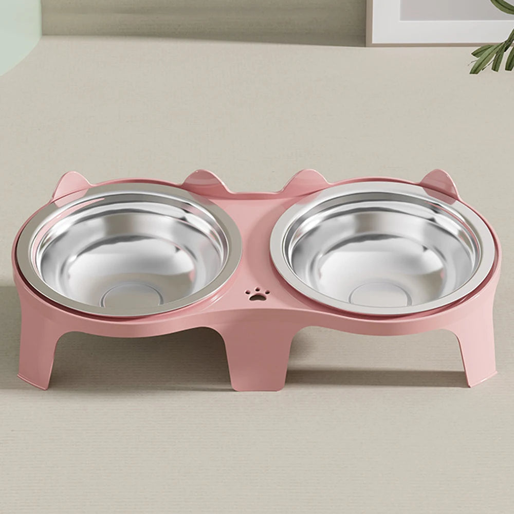 Stainless Steel Anti-Tip Food Water Bowl