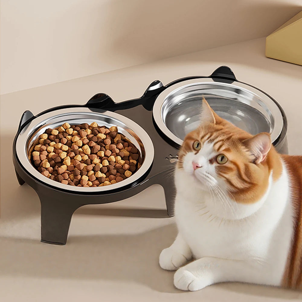 Stainless Steel Anti-Tip Food Water Bowl