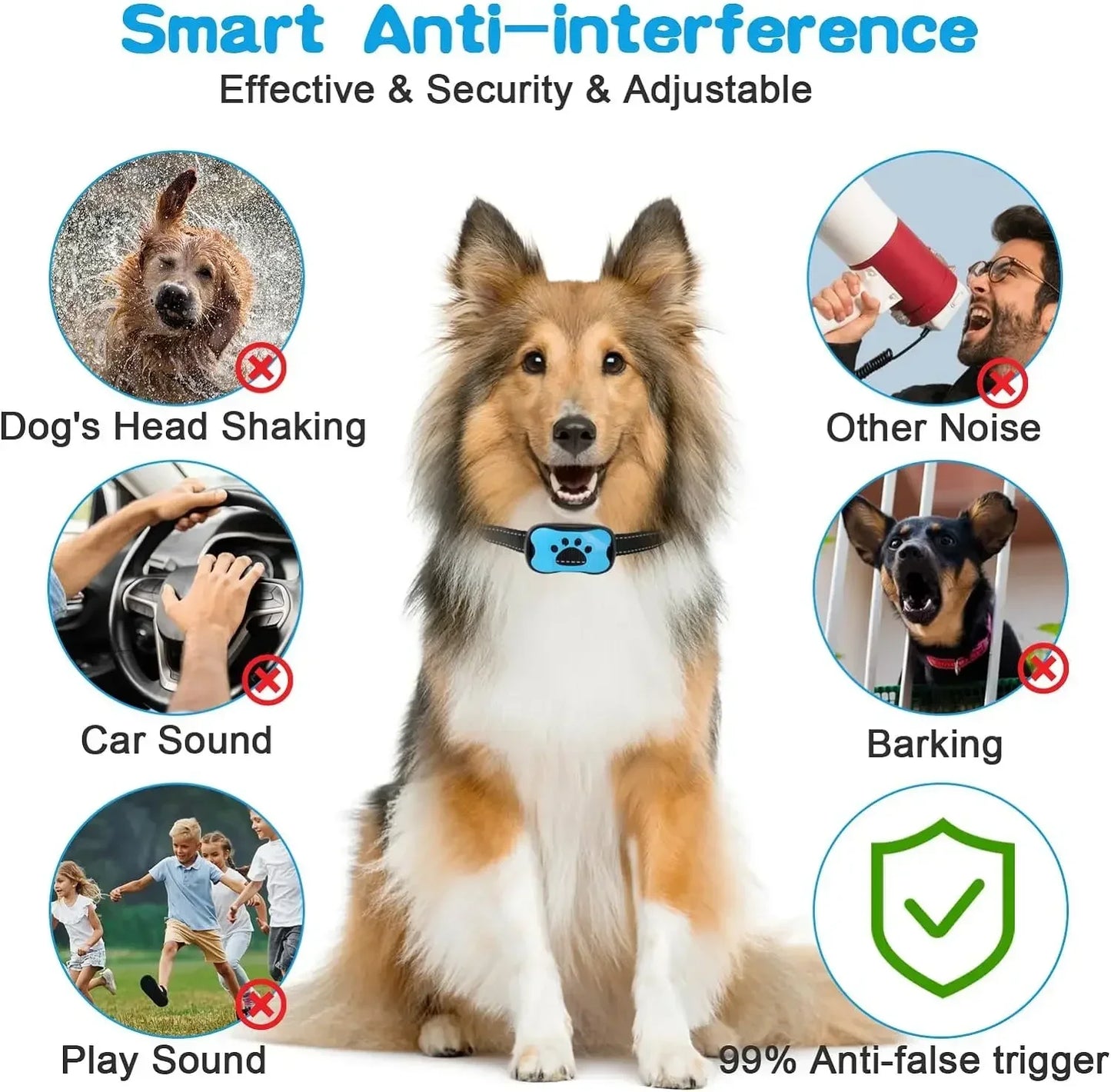 USB Rechargeable Ultrasonic Anti-Bark Training Collar