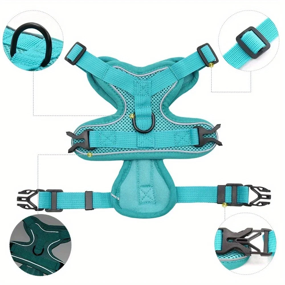Reflective No-Pull Harness and Leash Set