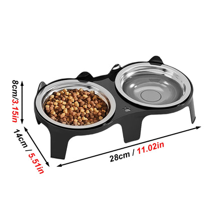 Stainless Steel Anti-Tip Food Water Bowl