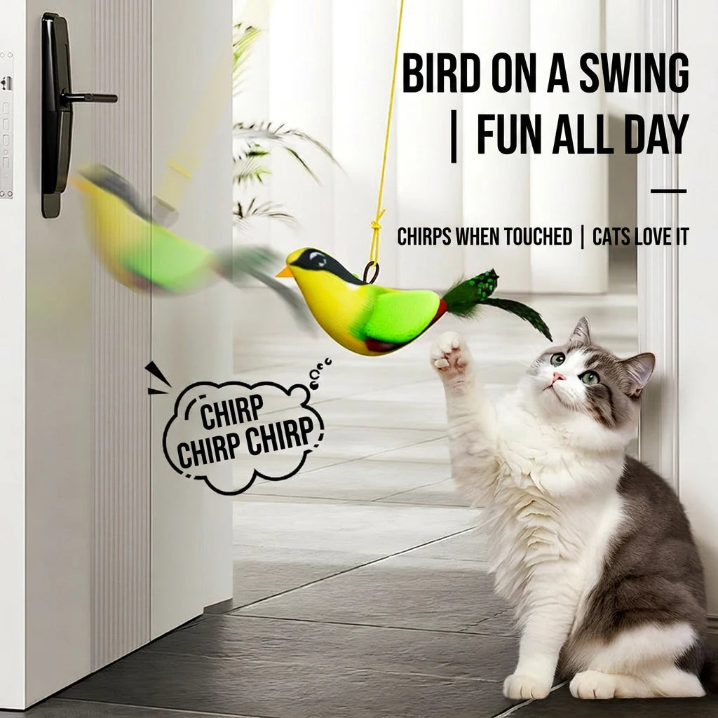 Interactive Wall-Hanging Bird Catnip Toy