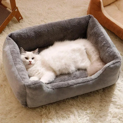 Warm Plush Winter Basket Bed