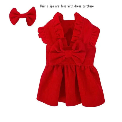Winter Corduroy Puppy Princess Dress