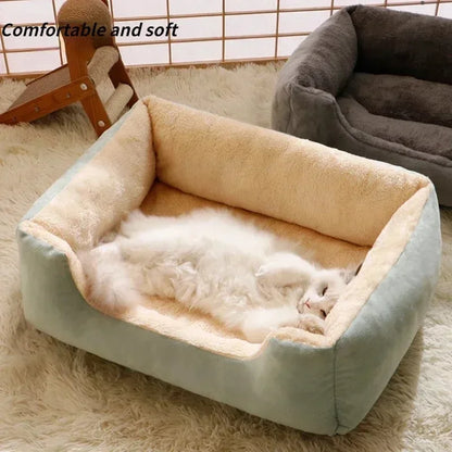 Warm Plush Winter Basket Bed