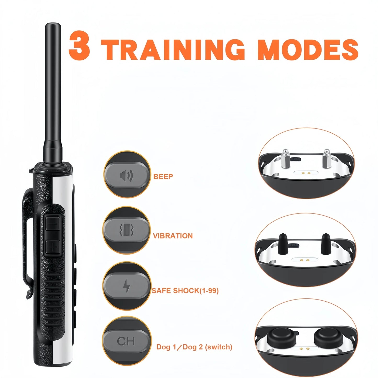 3400FT Waterproof Rechargeable Remote Training Collar