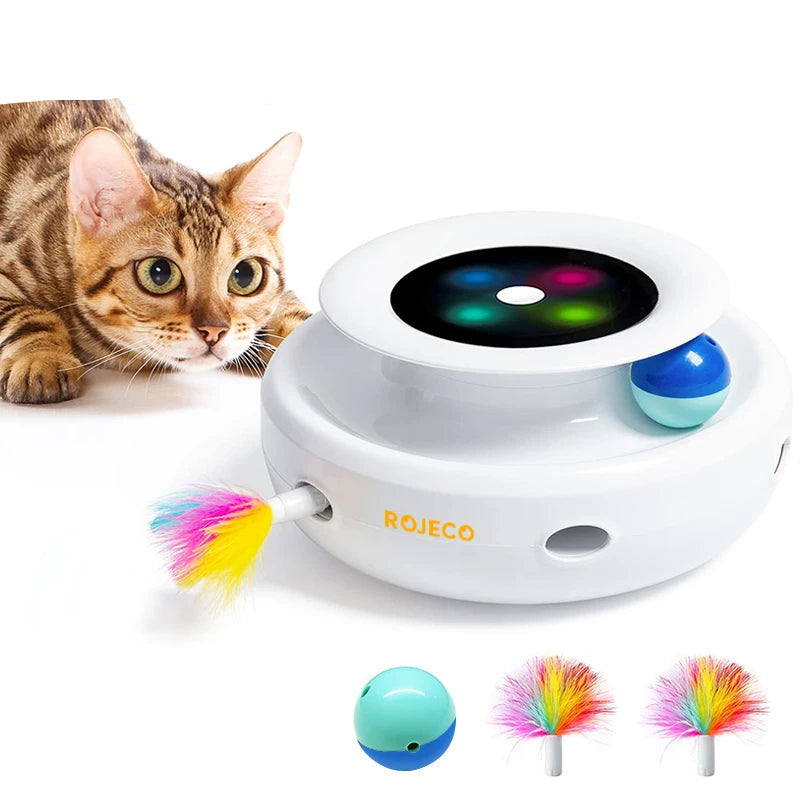 2-in-1 Smart Automatic Feather Ball Toy Set