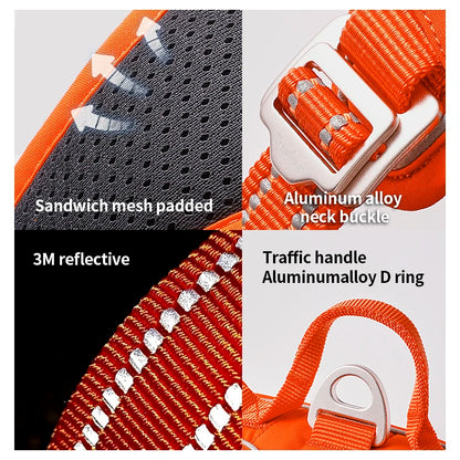 Adjustable Reflective No-Pull Nylon Harness