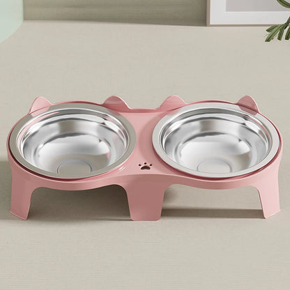 Stainless Steel Anti-Tip Food Water Bowl