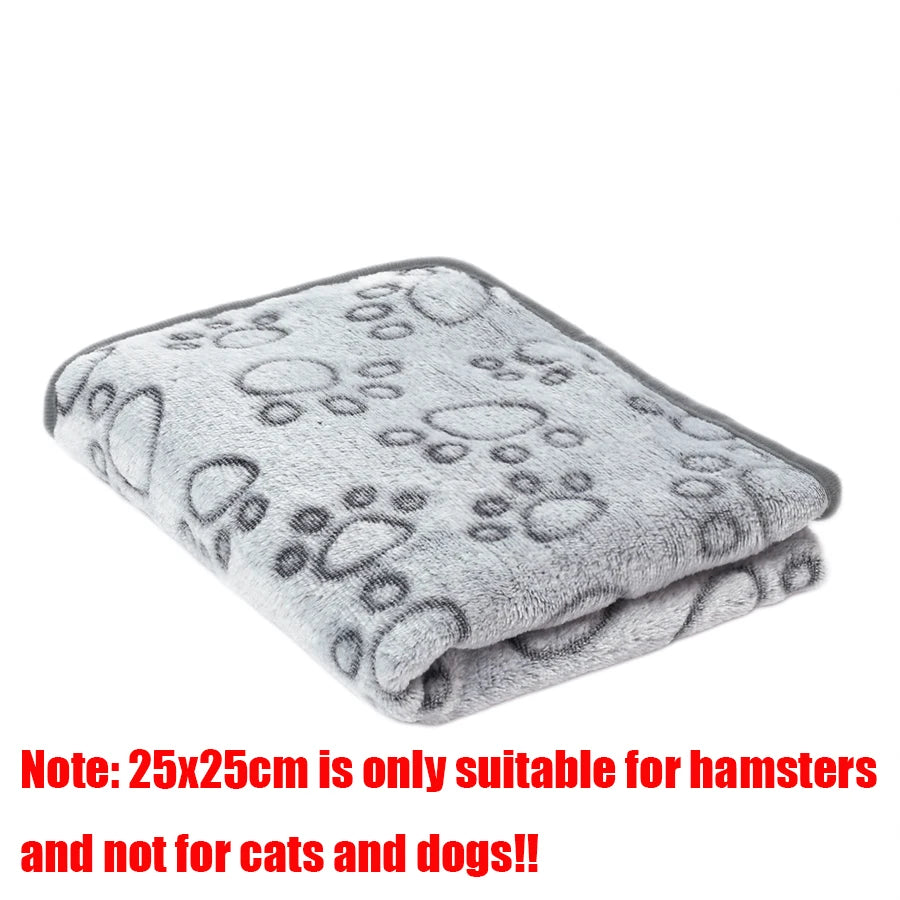 Soft Coral Fleece Paw Print Blanket