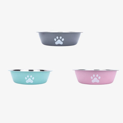Stainless Steel Paw Print Bowl