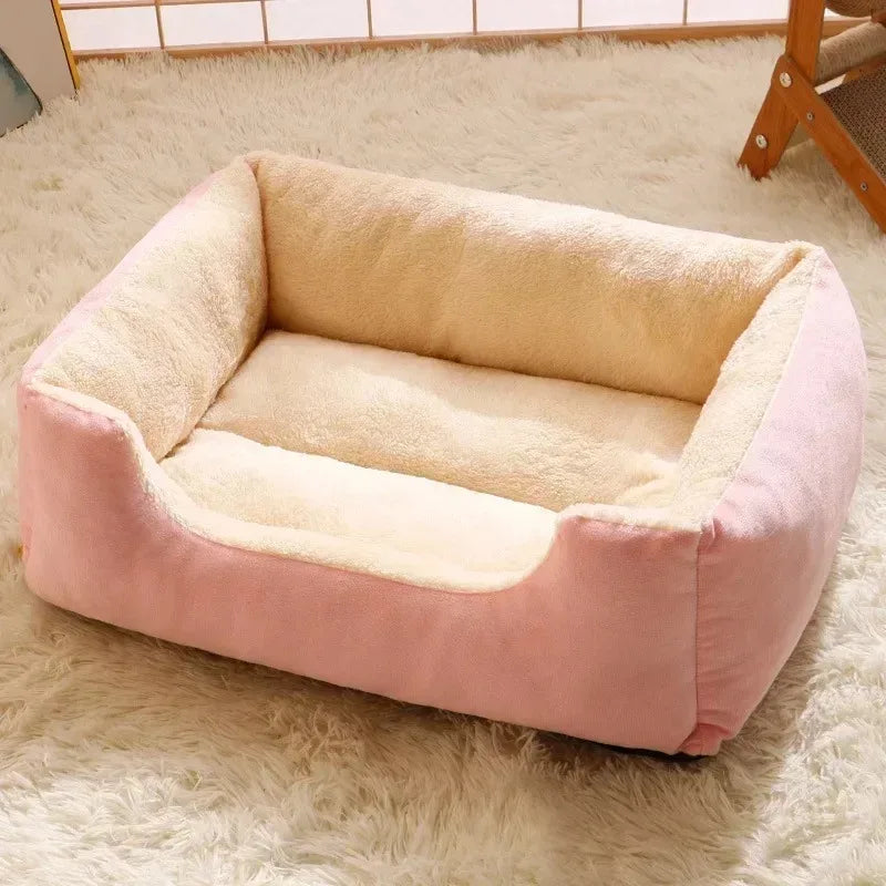 Warm Plush Winter Basket Bed