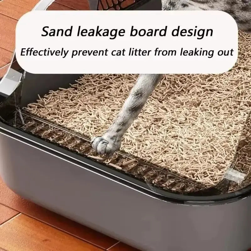 Semi-Enclosed High-Sided Litter Box