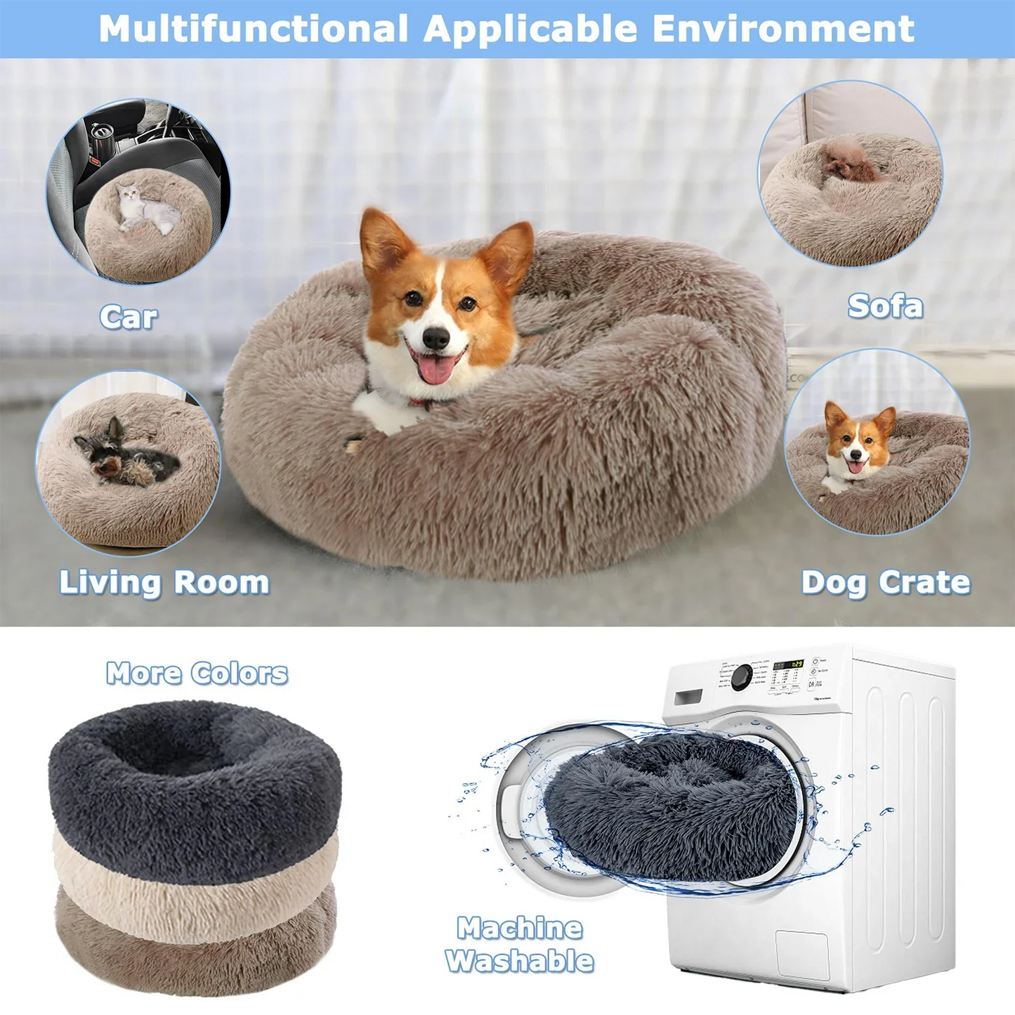 Super Soft Washable Donut Bed