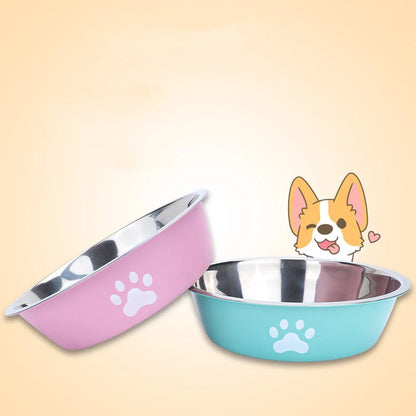 Stainless Steel Paw Print Bowl