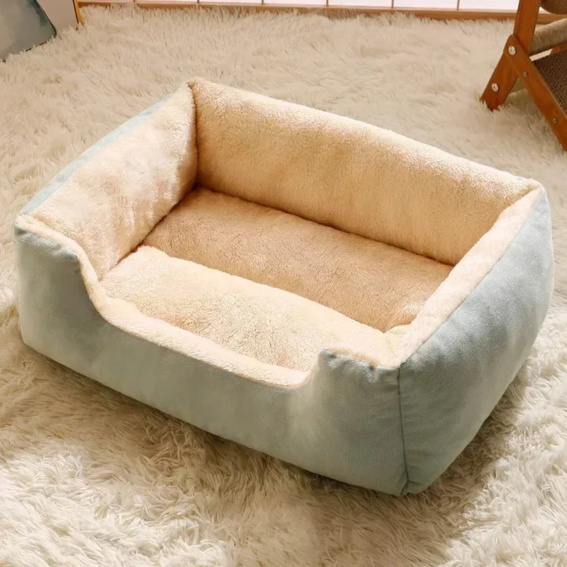 Warm Plush Winter Basket Bed
