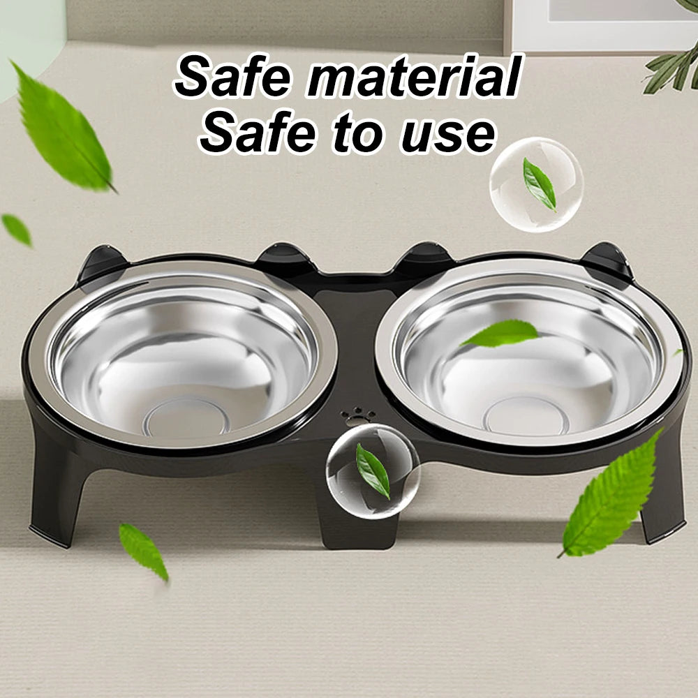 Stainless Steel Anti-Tip Food Water Bowl