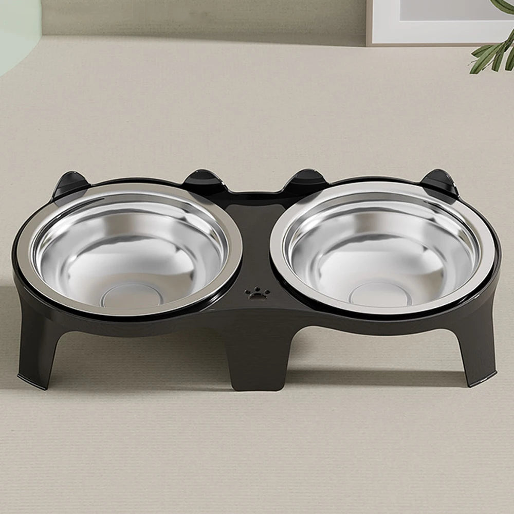 Stainless Steel Anti-Tip Food Water Bowl