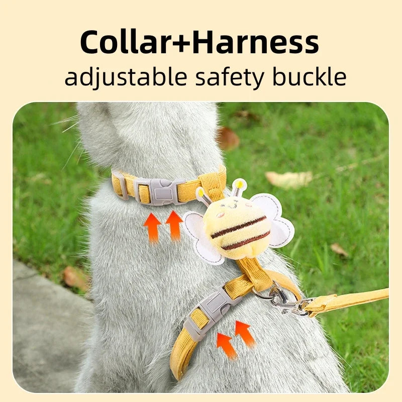 Adjustable Cartoon Bee Harness Leash Set