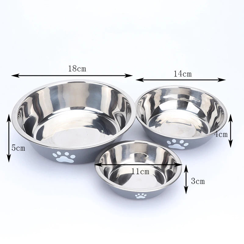 Stainless Steel Paw Print Bowl
