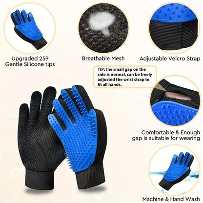 Silicone Grooming Gloves Set