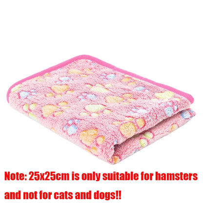 Soft Coral Fleece Paw Print Blanket