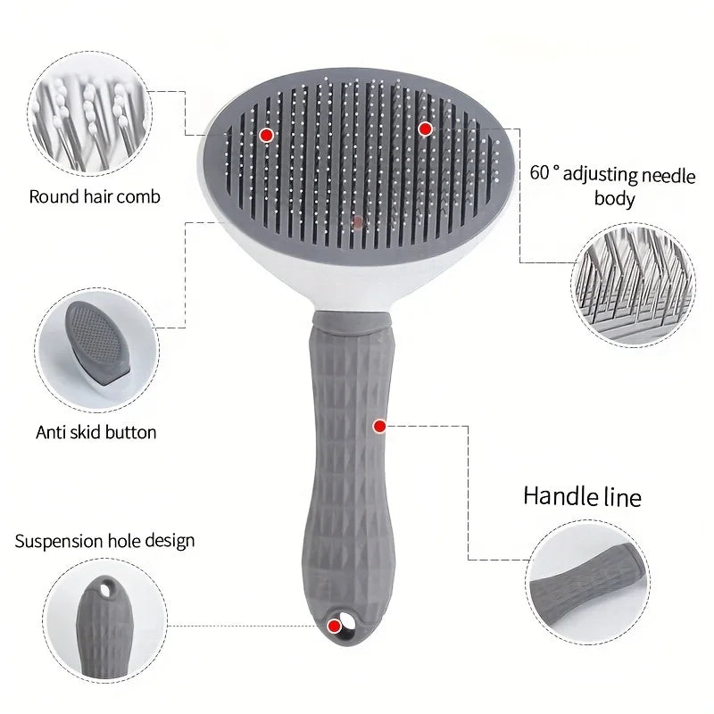 One-Click Hair Removal Slicker Brush