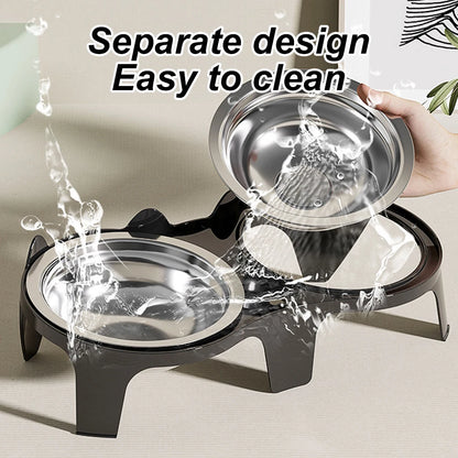 Stainless Steel Anti-Tip Food Water Bowl