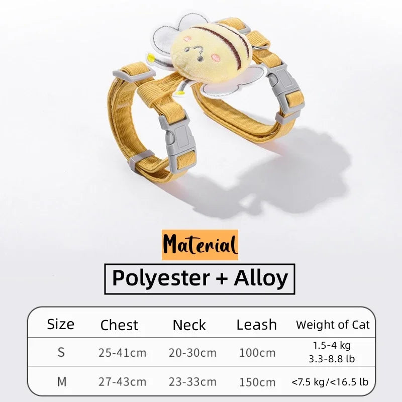 Adjustable Cartoon Bee Harness Leash Set