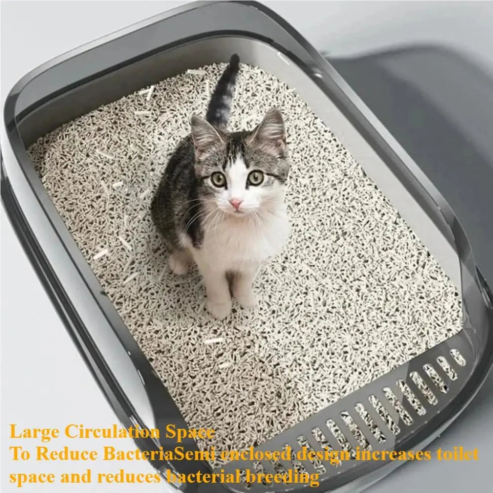Semi-Enclosed High-Sided Litter Box