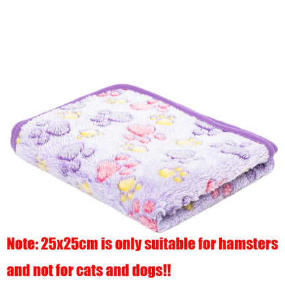 Soft Coral Fleece Paw Print Blanket