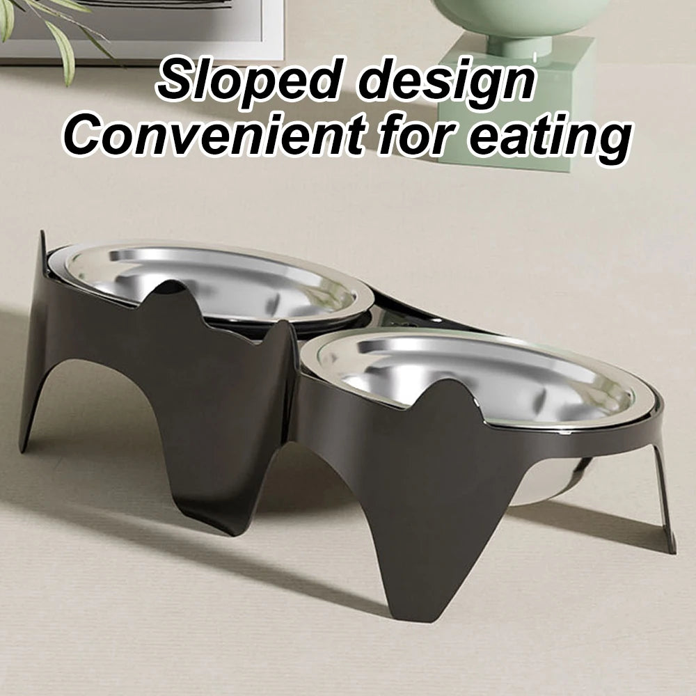 Stainless Steel Anti-Tip Food Water Bowl
