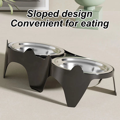 Stainless Steel Anti-Tip Food Water Bowl